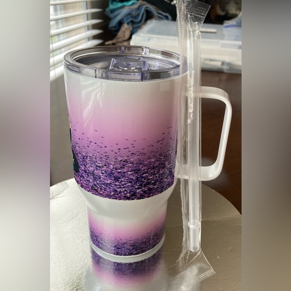 NWT Custom Tumbler Caroline Image With Skyler Printed On Bottom W/Handle Straw - Picture 11 of 16